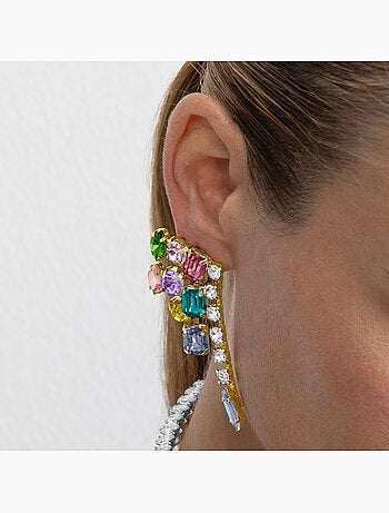 Boucles d'oreilles Luxenter avec cristal multicolore finition or 18k - Shamwa