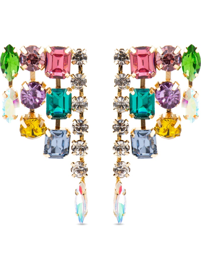 Boucles d'oreilles Luxenter avec cristal multicolore finition or 18k - Shamwa Multicolore - Kiabi