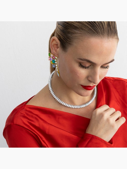 Boucles d'oreilles Luxenter avec cristal multicolore finition or 18k - Shamwa - Kiabi