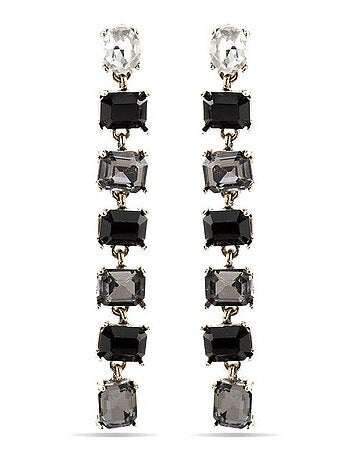 Boucles d'oreilles Luxenter avec cristal noir et finition or 18 carats - Moray
