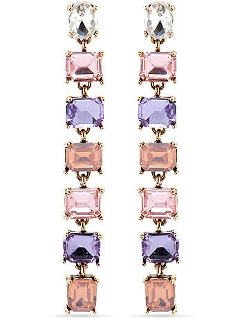 Boucles d'oreilles Luxenter avec cristal violet finition or 18k - Moray