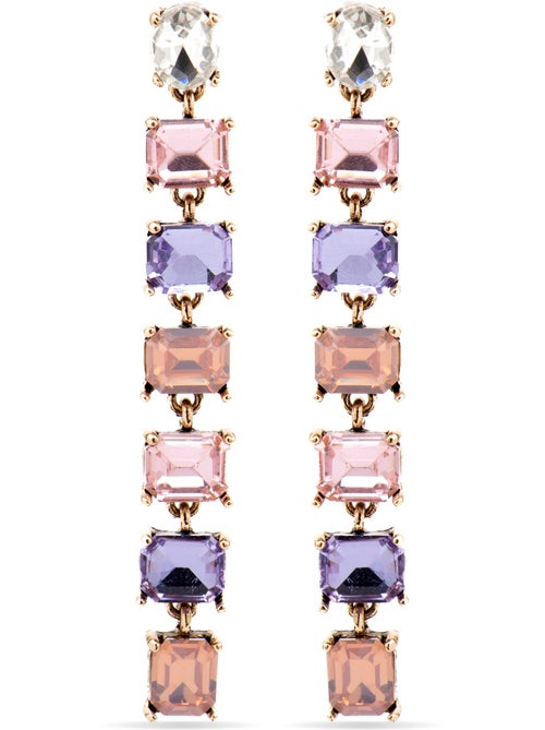 Boucles d'oreilles Luxenter avec cristal violet finition or 18k - Moray - Kiabi