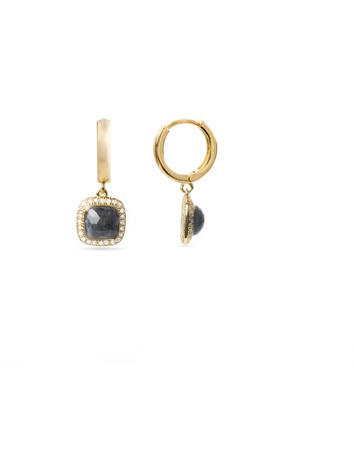 Boucles d'oreilles Luxenter avec cristaux bleu foncé finis et plaqué or 18k - Liw - Kiabi
