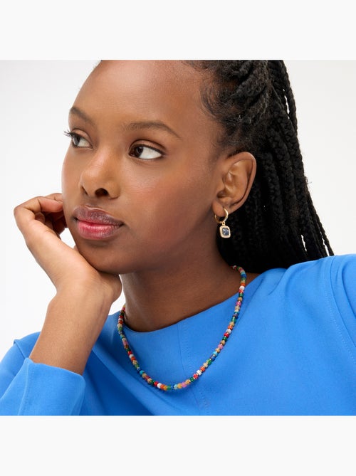 Boucles d'oreilles Luxenter avec cristaux bleu foncé finis et plaqué or 18k - Liw - Kiabi