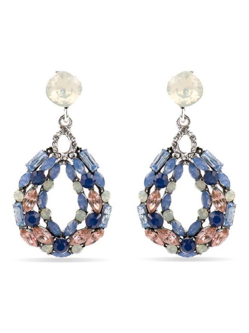 Boucles d'oreilles Luxenter avec cristaux multicolores finition argentée - Liodas Multicolore - Kiabi