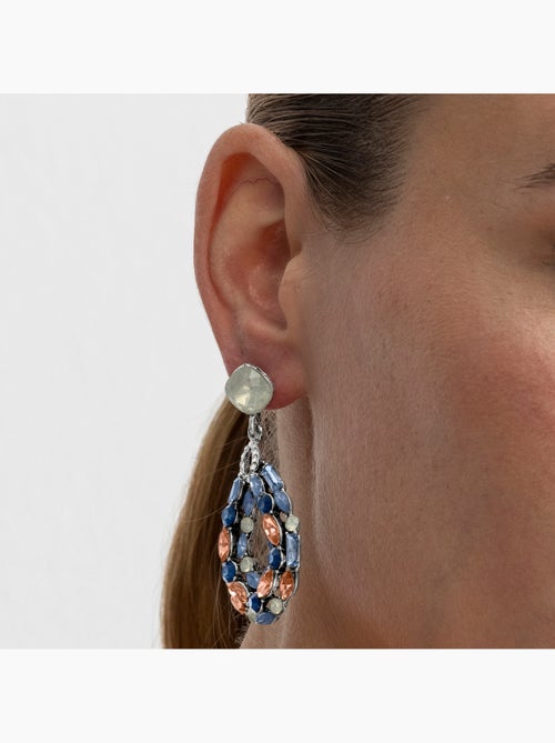 Boucles d'oreilles Luxenter avec cristaux multicolores finition argentée - Liodas - Kiabi