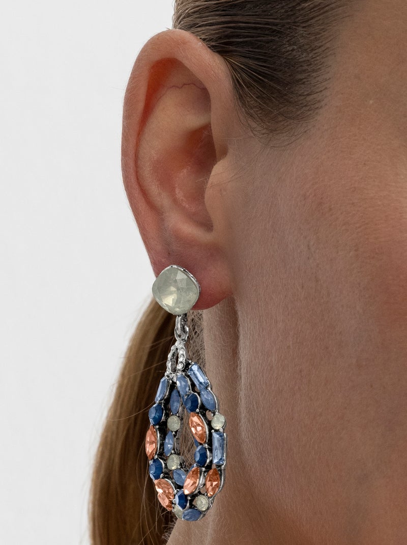 Boucles d'oreilles Luxenter avec cristaux multicolores finition argentée - Liodas Multicolore - Kiabi