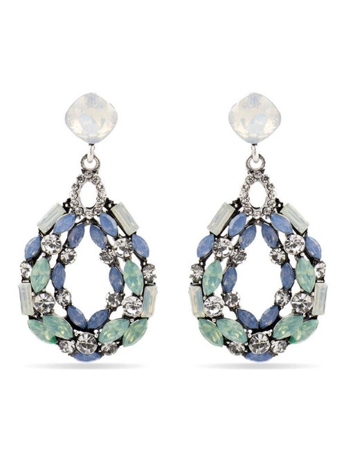 Boucles d'oreilles Luxenter avec cristaux multicolores finition argentée - Liodas - Kiabi