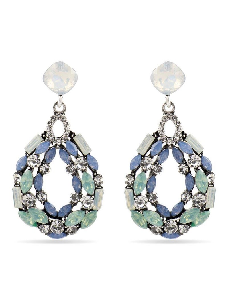 Boucles d'oreilles Luxenter avec cristaux multicolores finition argentée - Liodas Multicolore - Kiabi