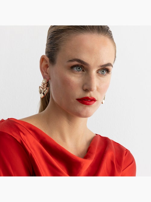 Boucles d'oreilles Luxenter avec finition et plaqué or 18k Cristal multicolore - Gothka - Kiabi