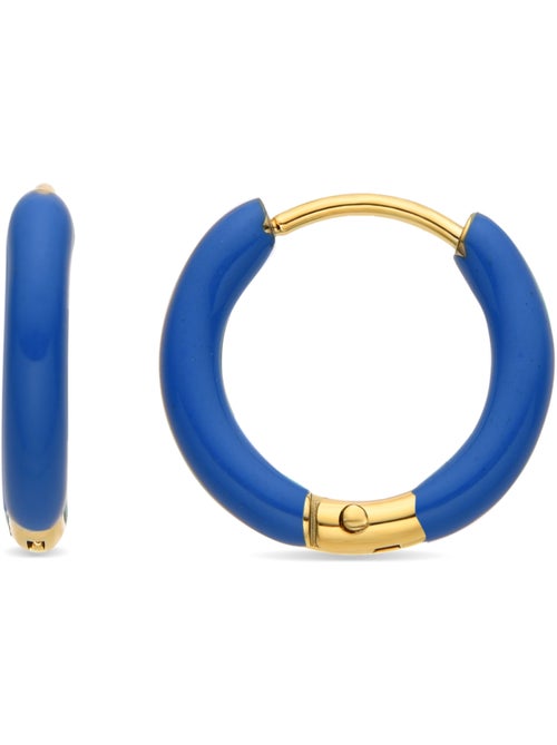 Boucles d'oreilles Luxenter avec laque bleue or 18k - Talorba - Kiabi