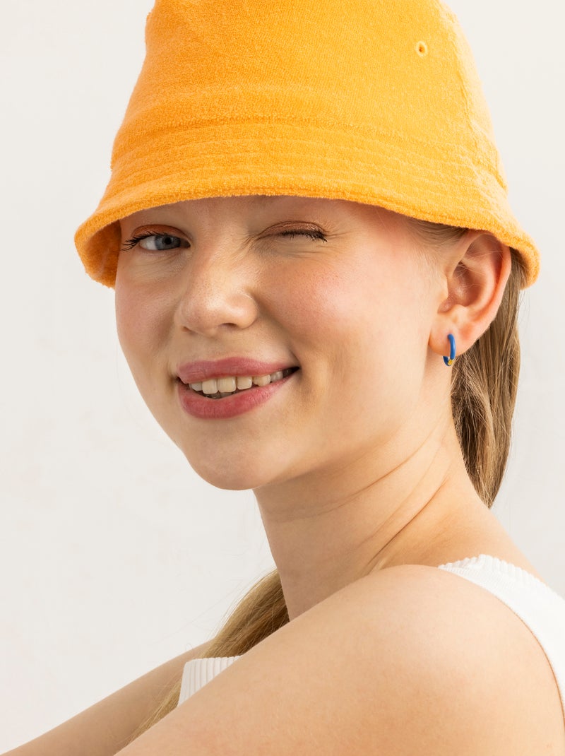 Boucles d'oreilles Luxenter avec laque bleue or 18k - Talorba Bleu - Kiabi