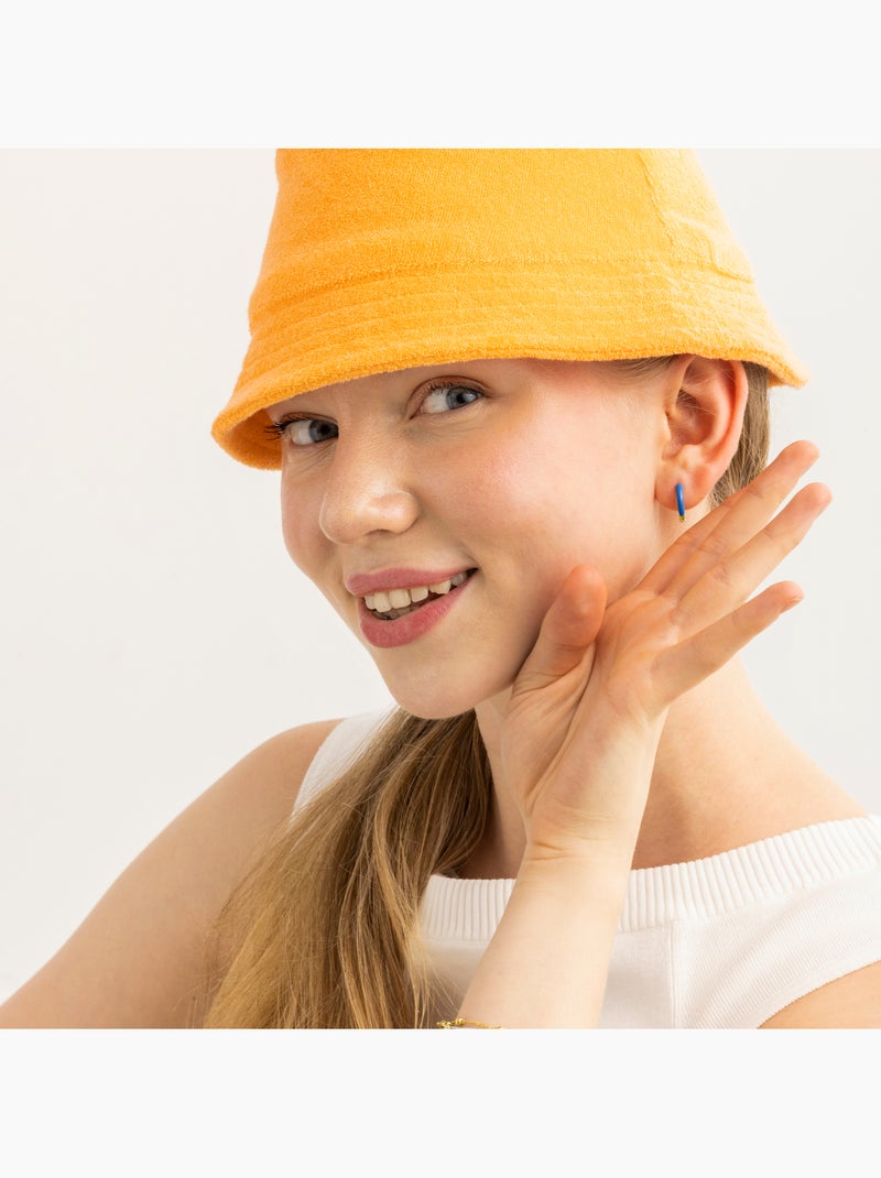 Boucles d'oreilles Luxenter avec laque bleue or 18k - Talorba Bleu - Kiabi