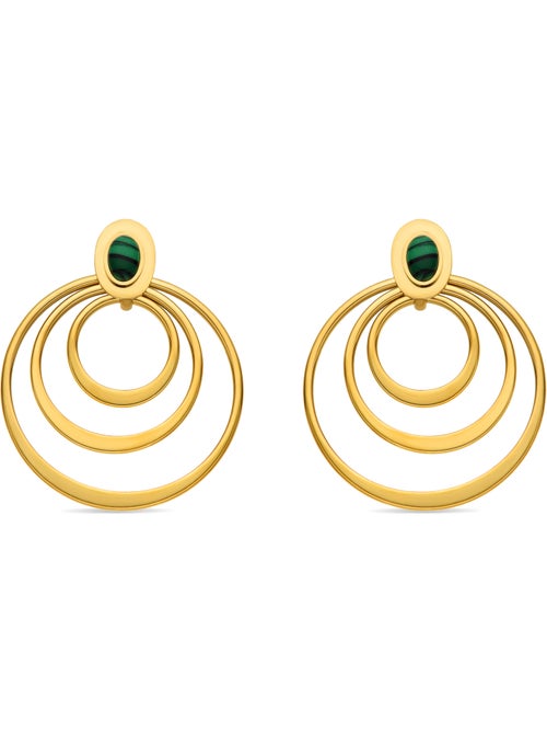 Boucles d'oreilles Luxenter avec Malachite finition or 18k - Hask - Kiabi