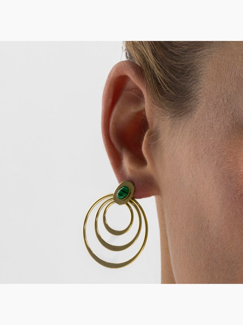 Boucles d'oreilles Luxenter avec Malachite finition or 18k - Hask Vert - Kiabi