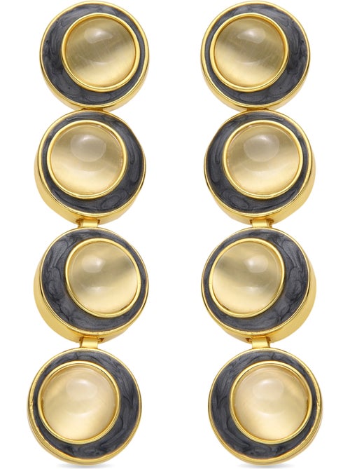Boucles d'oreilles Luxenter avec œil-de-chat, finition or 18k - Nawil - Kiabi Boucles d'oreilles Luxenter avec œil-de-chat, finition or 18k - Nawil - Kiabi