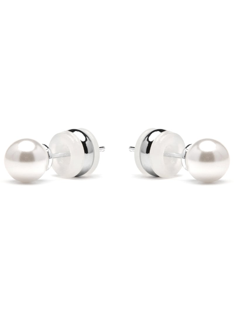 Boucles d'oreilles Luxenter avec Onyx et Quartz Hydrothermal finition argentée - Foris Blanc - Kiabi