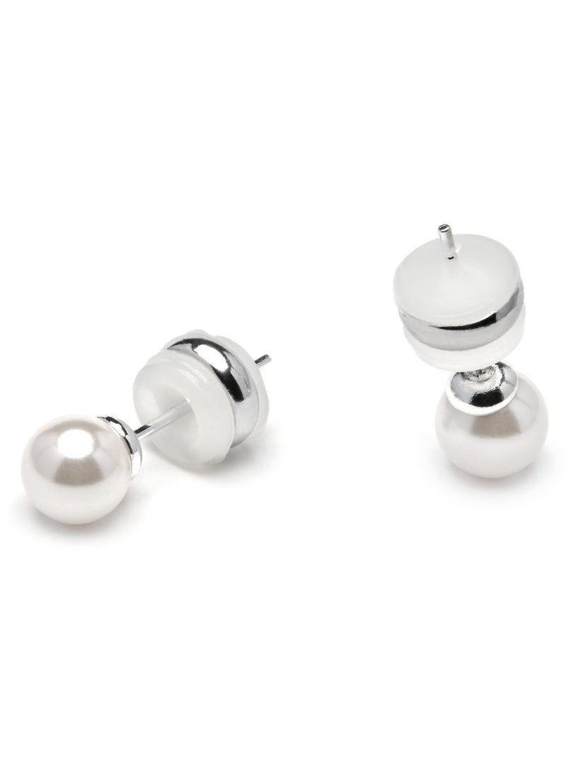 Boucles d'oreilles Luxenter avec Onyx et Quartz Hydrothermal finition argentée - Foris Blanc - Kiabi