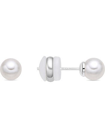 Boucles d'oreilles Luxenter avec Onyx et Quartz Hydrothermal finition argentée - Foris
