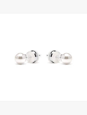 Boucles d'oreilles Luxenter avec Onyx et Quartz Hydrothermal finition argentée - Foris