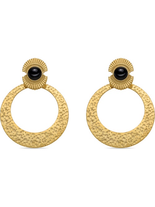 Boucles d'oreilles Luxenter avec Onyx finition or 18k - Noraf - Kiabi
