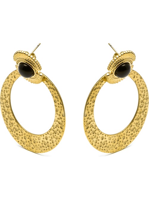 Boucles d'oreilles Luxenter avec Onyx finition or 18k - Noraf - Kiabi