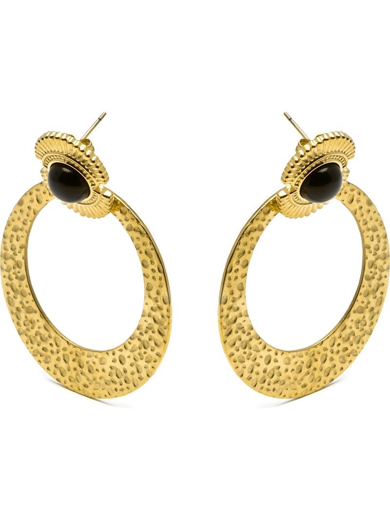 Boucles d'oreilles Luxenter avec Onyx finition or 18k - Noraf Noir - Kiabi