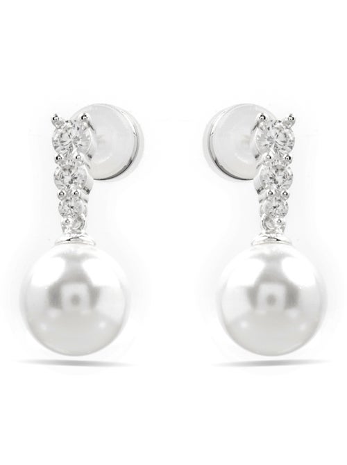 Boucles d'oreilles Luxenter avec perle blanche finition argentée - Anvithi - Kiabi Boucles d'oreilles Luxenter avec perle blanche finition argentée - Anvithi - Kiabi