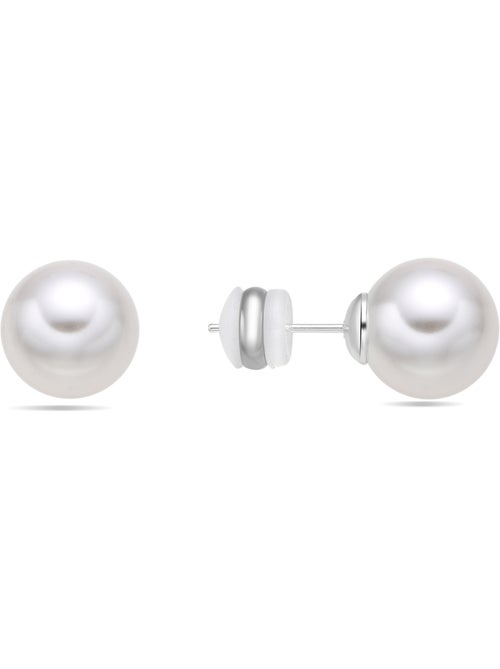 Boucles d'oreilles Luxenter avec perle blanche finition argentée - Anvithi - Kiabi