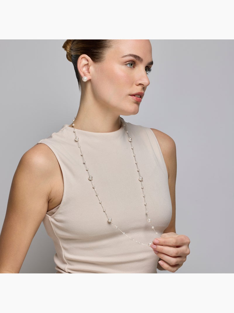 Boucles d'oreilles Luxenter avec perle blanche finition argentée - Anvithi Blanc - Kiabi