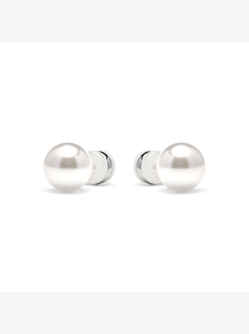 Boucles d'oreilles Luxenter avec perle blanche finition argentée - Wasai Argent - Kiabi