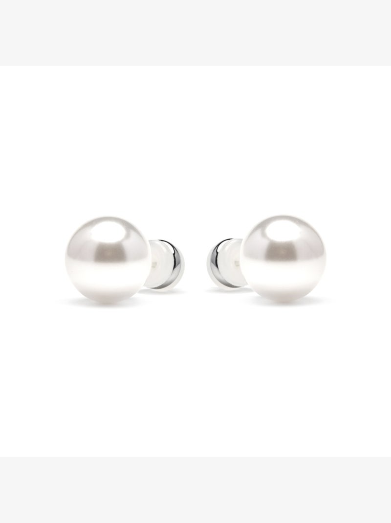 Boucles d'oreilles Luxenter avec perle blanche finition argentée - Wasai Argent - Kiabi