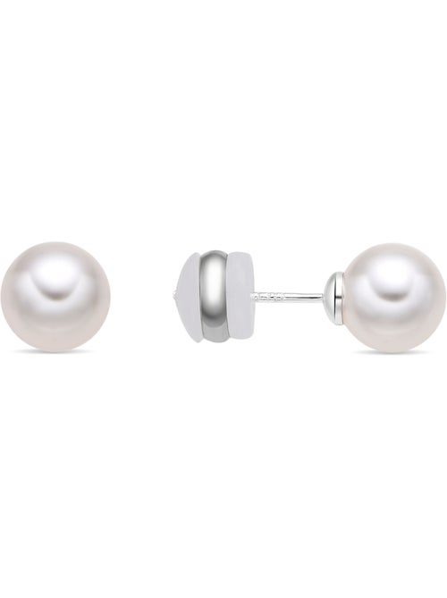 Boucles d'oreilles Luxenter avec perle blanche finition argentée - Wasai - Kiabi