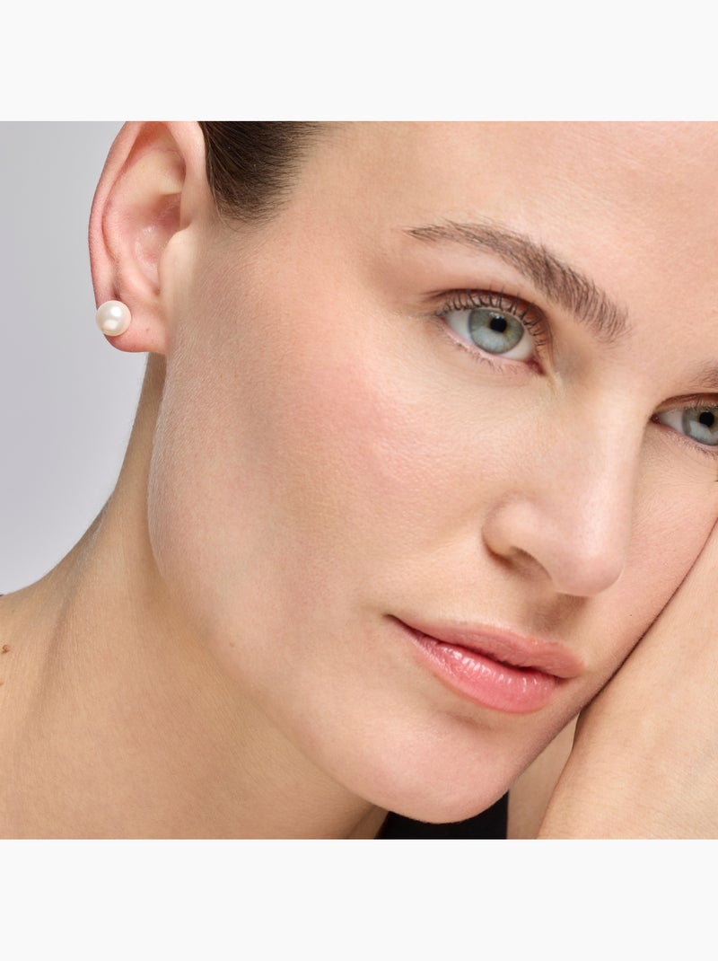 Boucles d'oreilles Luxenter avec perle blanche finition argentée - Wasai Blanc - Kiabi