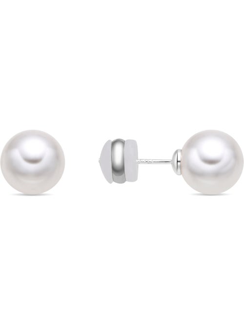 Boucles d'oreilles Luxenter avec perle blanche finition argentée - Wasai - Kiabi