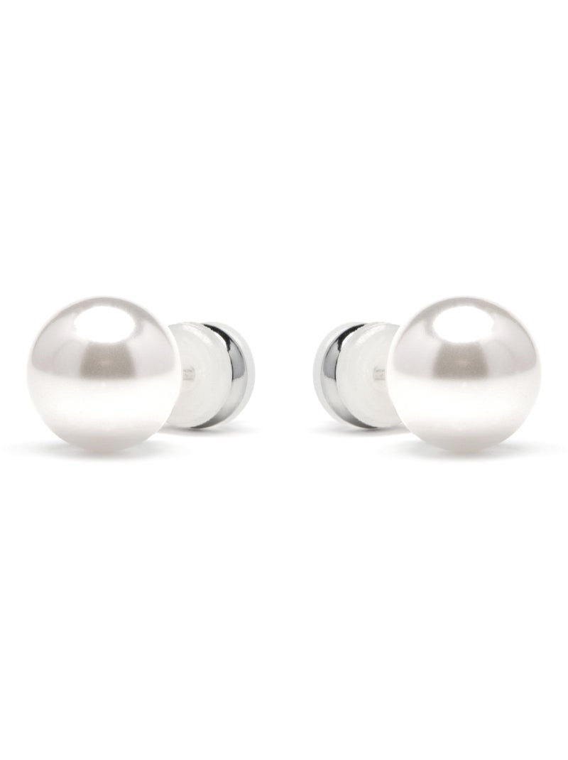 Boucles d'oreilles Luxenter avec perle blanche finition argentée - Wasai Blanc - Kiabi