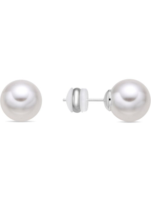 Boucles d'oreilles Luxenter avec perle blanche finition argentée - Wasai - Kiabi