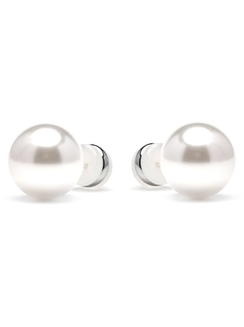 Boucles d'oreilles Luxenter avec perle blanche finition argentée - Wasai - Kiabi
