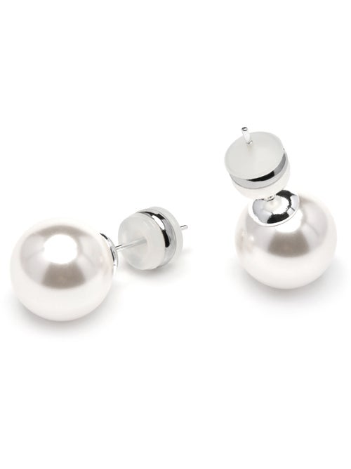 Boucles d'oreilles Luxenter avec perle blanche finition argentée - Wasai - Kiabi