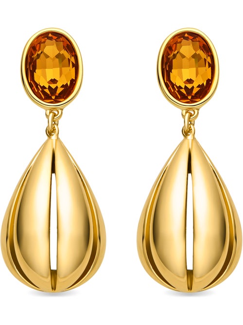 Boucles d'oreilles Luxenter avec Quartz Hydrothermal Orange avec finition et plaqué or 18k - Goneth - Kiabi