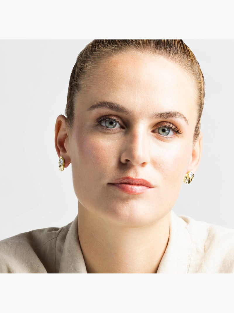 Boucles d'oreilles Luxenter avec zircon brillant en finition or 18k - Adnis Blanc - Kiabi