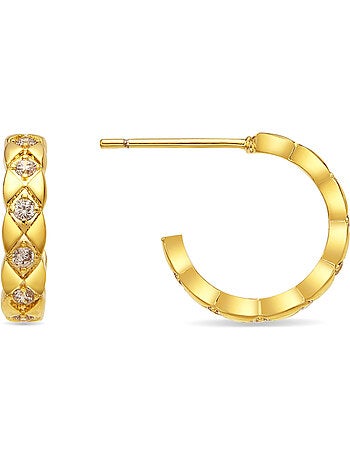 Boucles d'oreilles Luxenter avec zircon brillant en finition or 18k - Efla