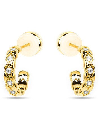 Boucles d'oreilles Luxenter avec zircon brillant en finition or 18k - Efla