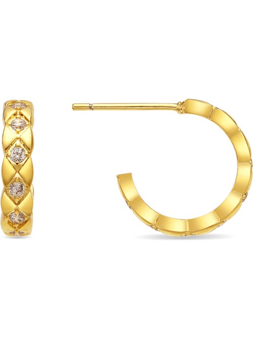 Boucles d'oreilles Luxenter avec zircon brillant en finition or 18k - Efla - Kiabi