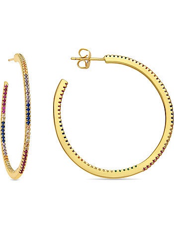 Boucles d'oreilles Luxenter avec zircon brillant en finition or 18k - Macare