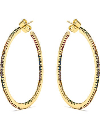 Boucles d'oreilles Luxenter avec zircon brillant en finition or 18k - Macare