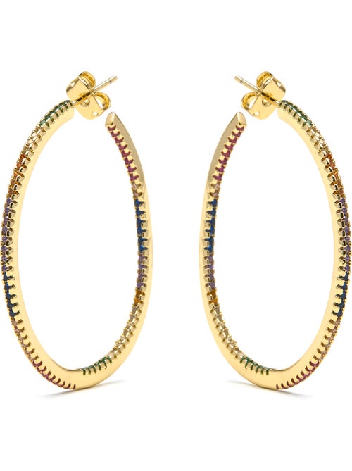Boucles d'oreilles Luxenter avec zircon brillant en finition or 18k - Macare - Kiabi