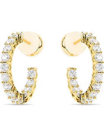Boucles d'oreilles Luxenter avec zircon brillant et plaqué or 18k - Chenfa