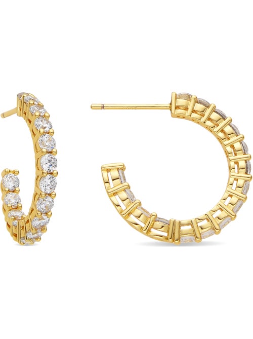 Boucles d'oreilles Luxenter avec zircon brillant et plaqué or 18k - Chenfa - Kiabi