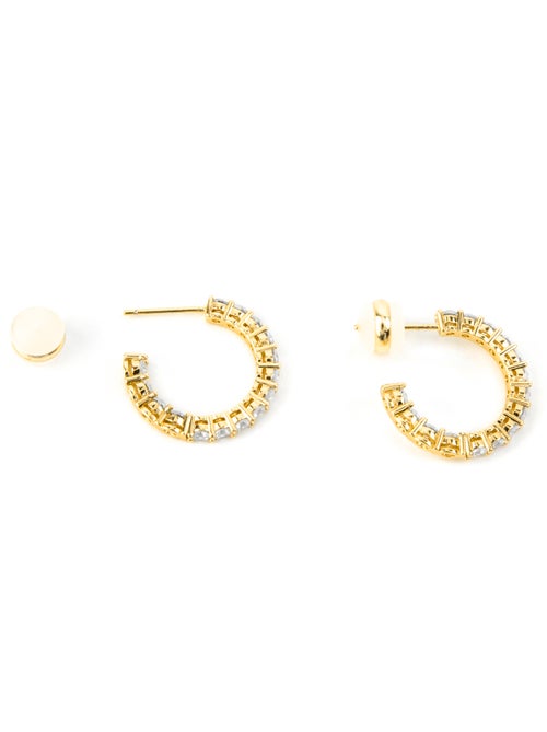 Boucles d'oreilles Luxenter avec zircon brillant et plaqué or 18k - Chenfa - Kiabi